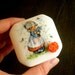 Vintage Country Girl Holly Hobbie Style Upcycled Ceramic Jewelry Box / Trinket Holder