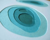Topo in Aqua - set of 4 Art Cards