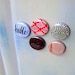 Hello Vintage Magnet Set, 5 kitchen fridge magnets,office studio, vintage paper