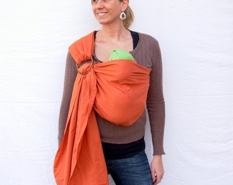 The Original Rustic Baby Sling in Color Rust - Ring Sling for infant or toddler -