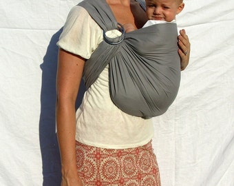 With ZIPPER POCKET - The Original Rustic Ring Sling - Edgy Grey