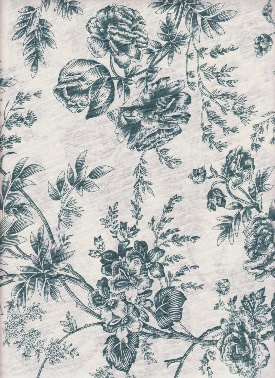 Blue Floral Fabric 100 Cotton