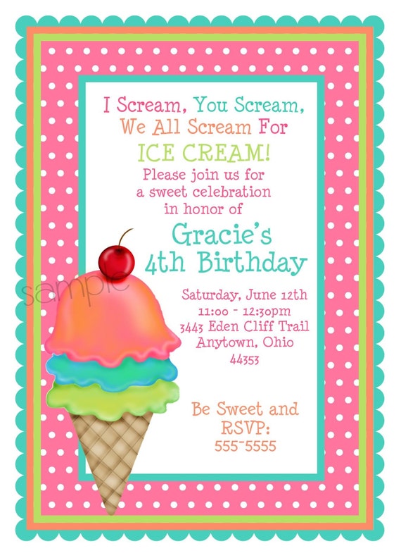 Ice Cream Invitations Homemade 10