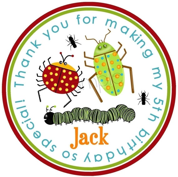Bug party, Bug Stickers,Bug birthday party,Insects,Camping stickers,Labels, Seals, Birthday, Favor Stickers,Gift Stickers, Set of 12 Il_570xn