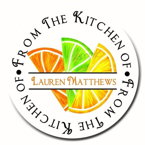Personalized Citrus Stickers, Citrus, lemon, Lime, Orange, Fruit, Seals, Baking, Cooking, Kitchen, Labels, Seals, Custom, Set of 12 Il_570xn
