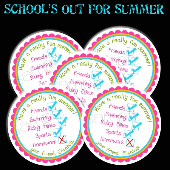 printable diy schools out summer labels stickers hang