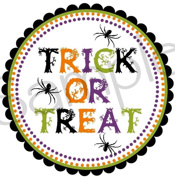 Personalized Stickers Halloween Trick Or By Littlebeaneboutique