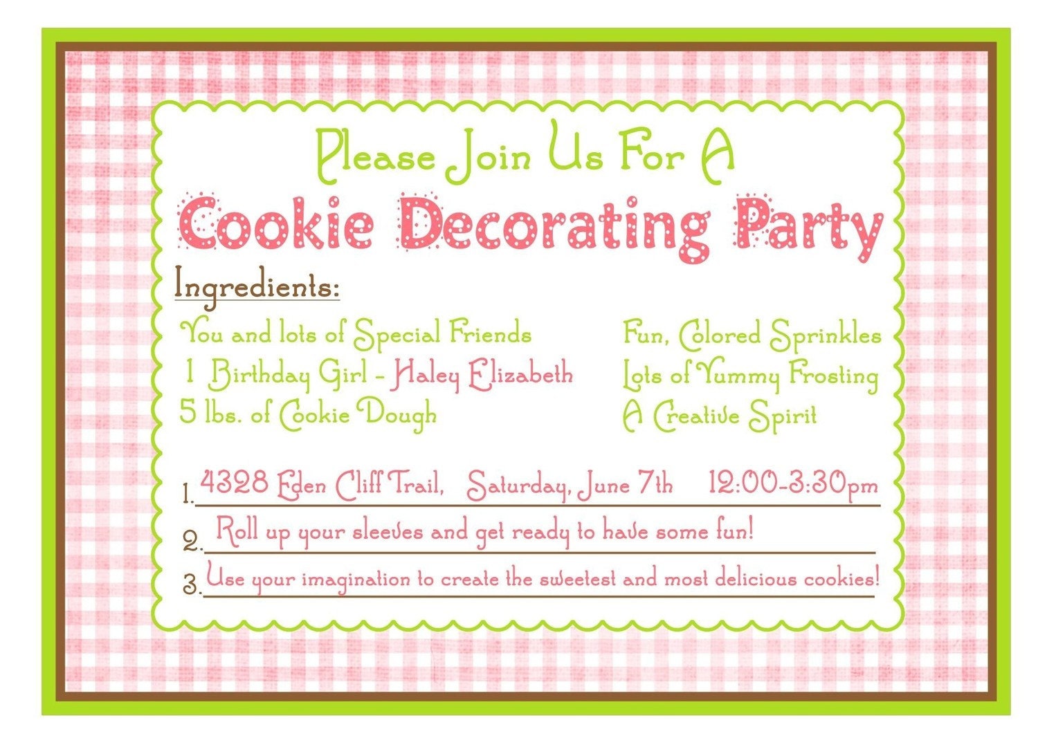 Baking Birthday Party Invitations Cookie Decorating