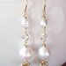 RESERVED- Flourish - Akoya Pearl 14k Gold Linear Earrings - South Sea Keishi - Akoya Keishi - White Topaz