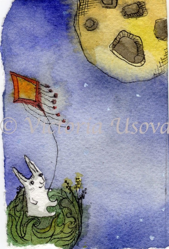 Items similar to Lonely Kite ACEO print on Etsy