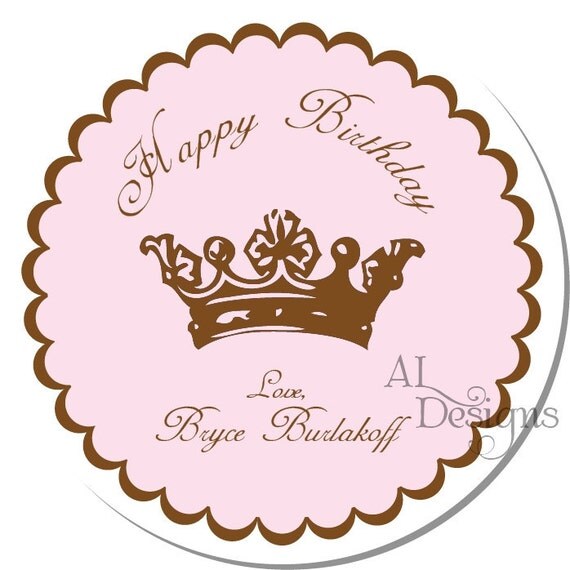 Items similar to Personalized Stickers Crown Personalized Labels