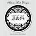 Personalized Stickers -- Damask Wedding Monogram -- Personalized Stickers, Labels, Wedding Stickers, Wedding Favors -- Choice of size