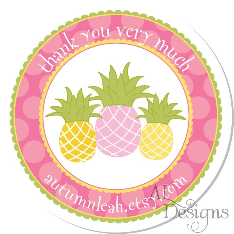 Personalized Stickers Pineapples Personalized Labels