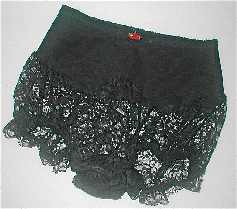 Pin Up Girl Panties Black Lace High Waist Vintage 50s
