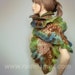 Scarf Shawl felted Wool Silk Art hand dyed nunofelting Forest Wonderland Tree Leaves