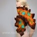 REDUCED Felted Scarf Wool Silk Art scarf nunofelting Brown Chocolate Gold Turquoise Rust