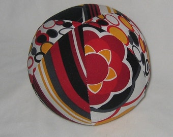 Black Red Yellow Kleo Fabric Boutique Baby Ball Rattle Toy - SALE