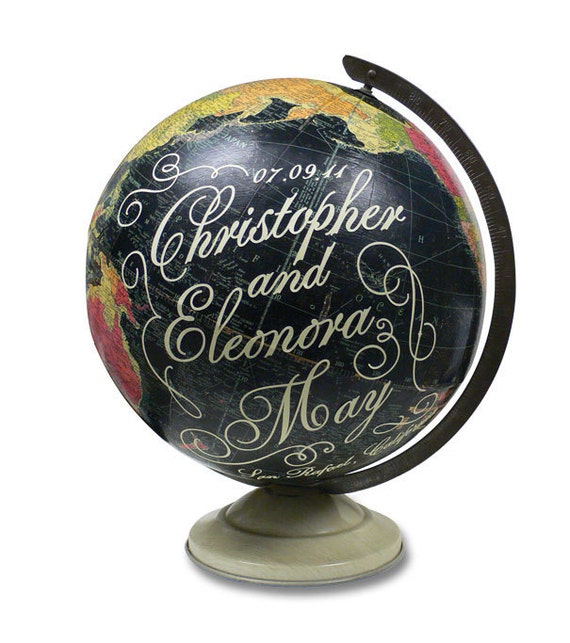 vintage globe art customized wedding or anniversary gift vintage globe art customized wedding or anniversary gift