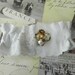 Wedding Garter, Butterfly Embroidered , Woodland Fairy, Vintage Faux Pearls