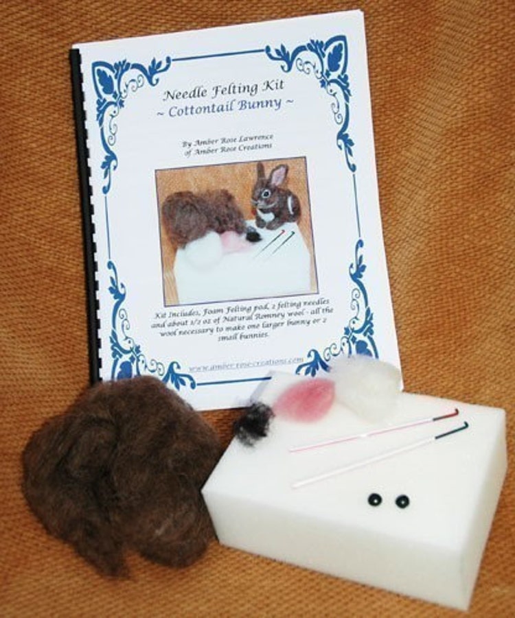 OOAK Needle Felted BUNNY Rabbit KIT 4 by AmberRoseCreations