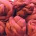 4 oz Soft Bright Red, Mill End Wool Roving