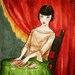 The Reading -- ACEO Limited Edition Print by Amy Abshier Reyes 20/30