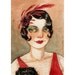 Flapper 1920s Art Deco Red Dress ACEO "Star Power" Limited Edition Print by Amy Abshier Reyes 13/60