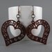 All Heart Purpleheart Wood Earrings with Free Shipping