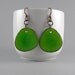 Lime Green Tagua Nut Eco Friendly Earrings with Free Shipping