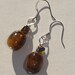 tiger eye and crystal pierced dangle earrings