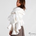 SPRING SALE -50% - Felted wavy ruffled shawl scarf - White Dream - Wedding Bride - Handmade wool and silk