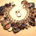 Vintage Gypsy Charm Bracelet, Sterling w/lots of Sterling Charms, Ships FREE PRIORITY to USA
