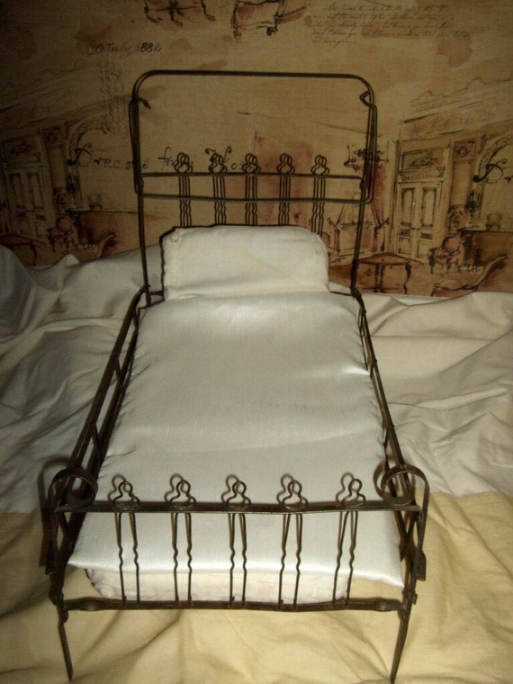 Antique Folding Metal Doll Bed