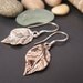 Dangle earrings, Sterling silver leaf earrings, everyday earrings in oxidized silver