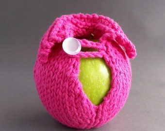 Apple Cozy Jacket Sweater Handknit Hot Pink White Button
