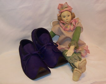 Leather Fairy Shoes Faerie Slippers Renaissance Footwear Medieval Shoes Leather Moccasins,Custom Handmade Shoe by Debbie Leather