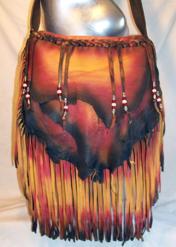 Designer Leather Handbag Custom Fringed Buckskin Purse