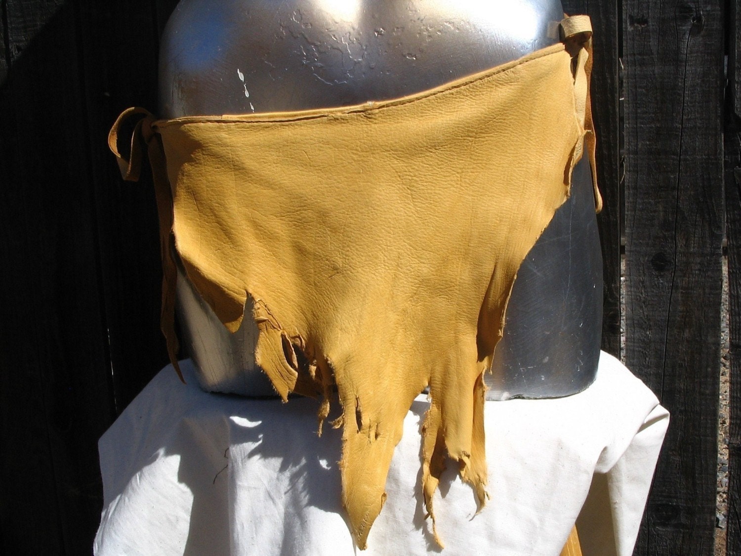 Leather Loincloth in Gold DeerskinWater Wearable by dleather