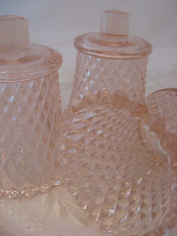 Vintage Pink Glass Votive Candle Cups