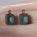 Vintage Matte Aqua Glass Stones Oxidized Brass Mounted West Germany Glass Stones Dangles