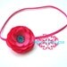 REESE Headbands / Baby Headband / Newborn Headband / Hot Pink Ruffle Flower stretchy Headband / Girls Headbands ALL SIZES