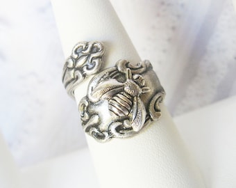 Spoon Ring - The ORIGINAL Silver Bee SPOON RING - Jewelry by BirdzNbeez - Wedding Birthday Bridesmaids Gift