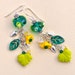 Sunny Meadow: Earrings of Lampwork Glass, Czech Glass, Swarovski Crystals, and Sterling Silver