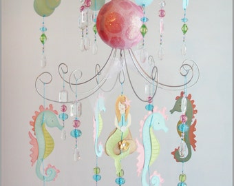 Mermaid Chandelier Mobile- Baby Mobile- Nursery Mobile