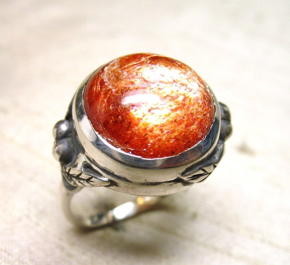 Items similar to Vine and Sunstone Ring on Etsy