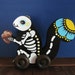 Skeleton SQUIRREL Day of the Dead Folk Art Toy Vintage Style