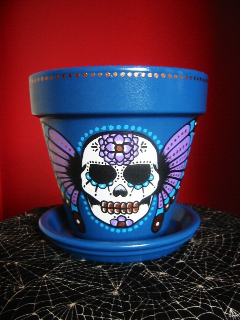 MARIPOSA SUGAR SKULL Flower Pot