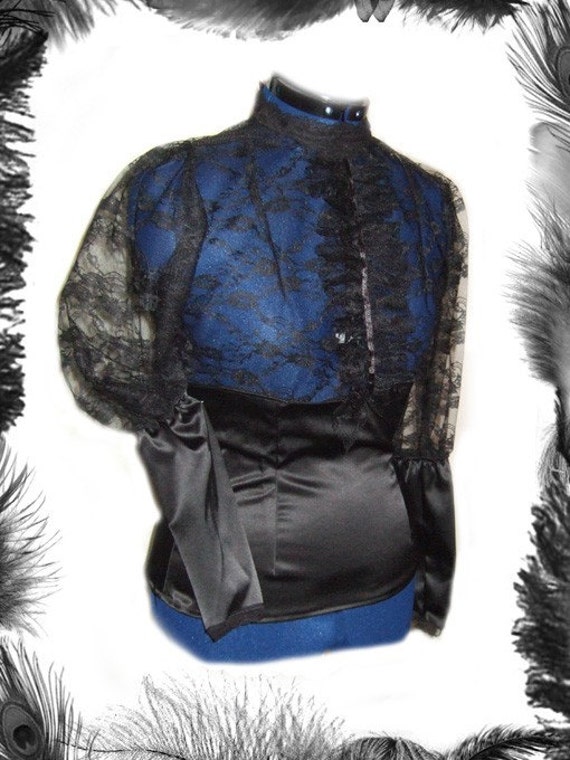 Victorian Satin and Lace Blouse, Gothic, SteamPunk by emeraldangel steampunk buy now online