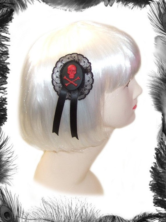 Skull Cameo Hair Accessory, Brooch, Gothic, Steampunk by emeraldangel steampunk buy now online