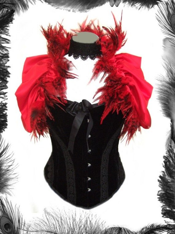 The Countess Satin and Feathers Opera Shrug by emeraldangel